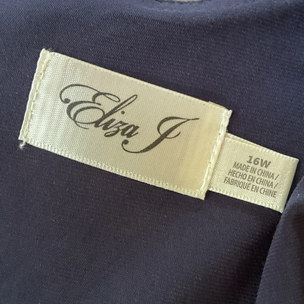 Eliza J Blue Wrap Tie Front Cocktail Dress, 16W - Picture 4 of 6